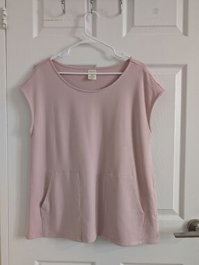ORANGE ALMOST NAKED Pink Bamboo Cotton French Terry Pocket Tunic - L/XL